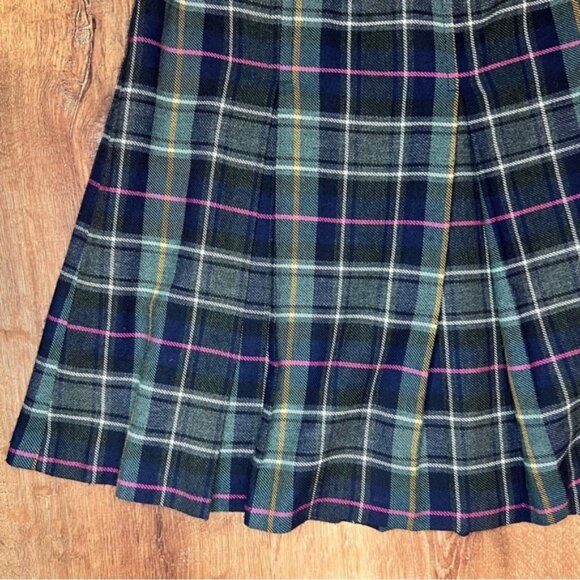 EXPRESS MADE IN ITALY 🇮🇹 VINTAGE Plaid Pleated Mini Skirt Size 3/4 - Picture 6 of 8